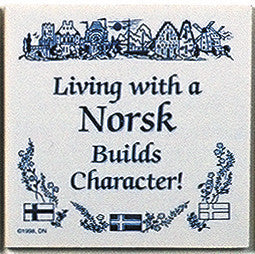 Norwegian Culture Magnet Tile (Living With Norsk) - OktoberfestHaus.com
 - 1