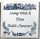 Finnish Culture Magnet Tile (Living With Finn) - OktoberfestHaus.com
 - 1