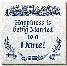 Danish Culture Magnet Tile (Happily Married Dane) - OktoberfestHaus.com
 - 1