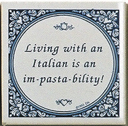 Italian Culture Magnet Tile (Living With Italian) - OktoberfestHaus.com
 - 1