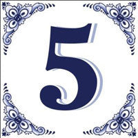 House Numbers Tile Blue and White - OktoberfestHaus.com
 - 5