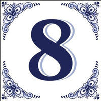 House Numbers Tile Blue and White - OktoberfestHaus.com
 - 8