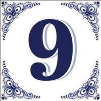 House Numbers Tile Blue and White - OktoberfestHaus.com
 - 9