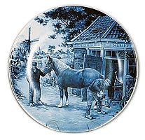 Collectible Plate Blacksmith Blue