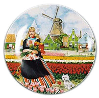 Collectible Plate Tulip Girl Color