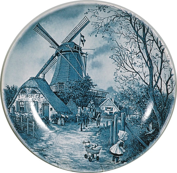 Collectible Plate Fall Scene Blue - DutchGiftOutlet.com