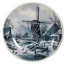 Collectible Plate Winter Scene Blue