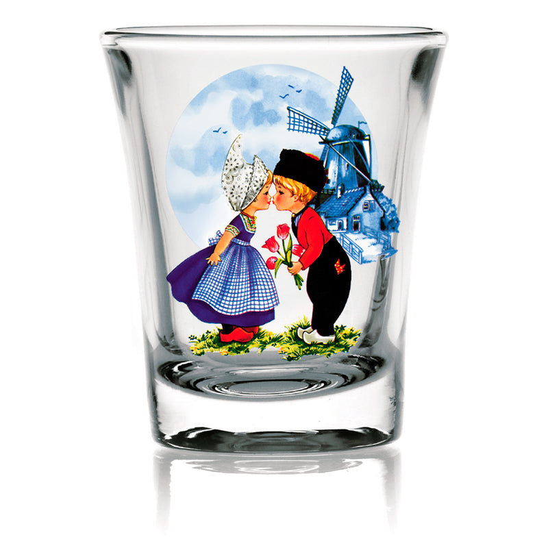 Wedding Party Favor Shot Glasses: Dutch Kiss Clear