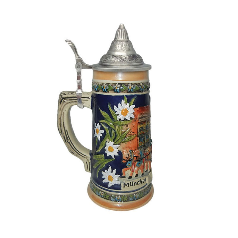 Beer Stein Munich German Oktoberfest with lid