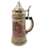 1 Liter German Village Dancers Beer Stein with Metal Lid -1