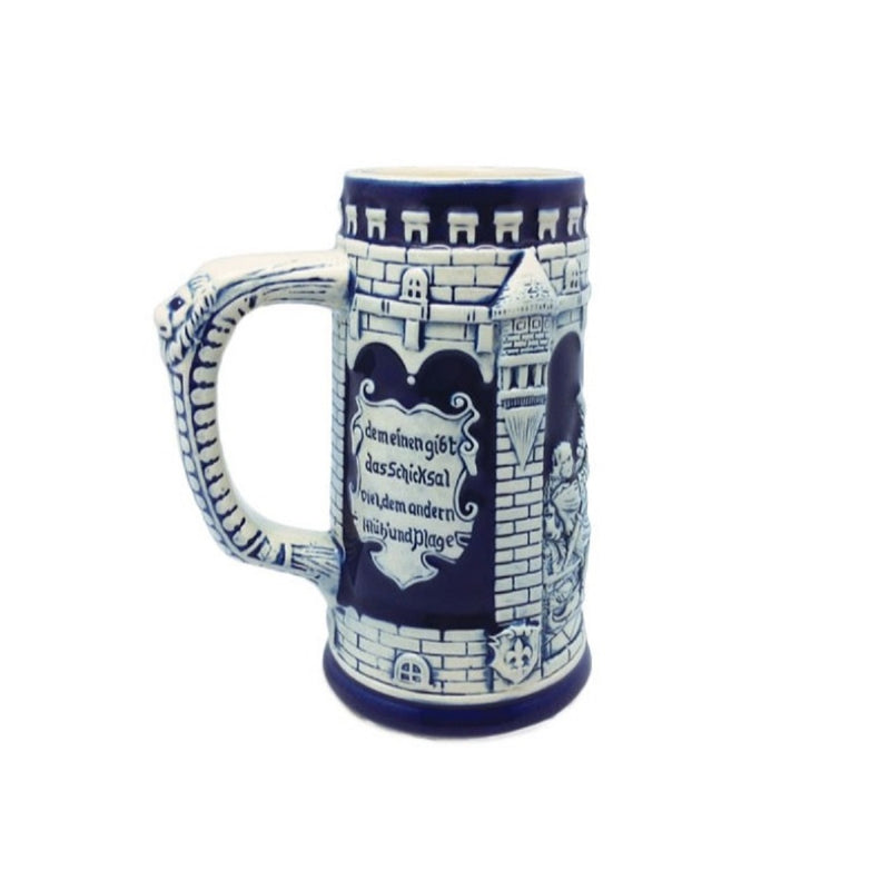 Beer Stein Germany Castle Cobalt Blue without metal Lid