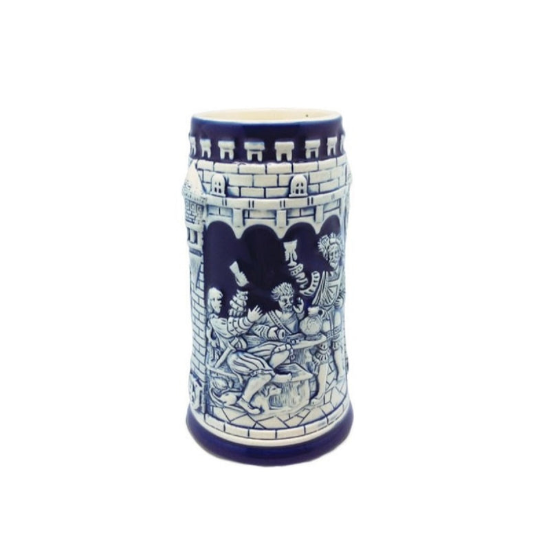 Beer Stein Germany Castle Cobalt Blue without metal Lid