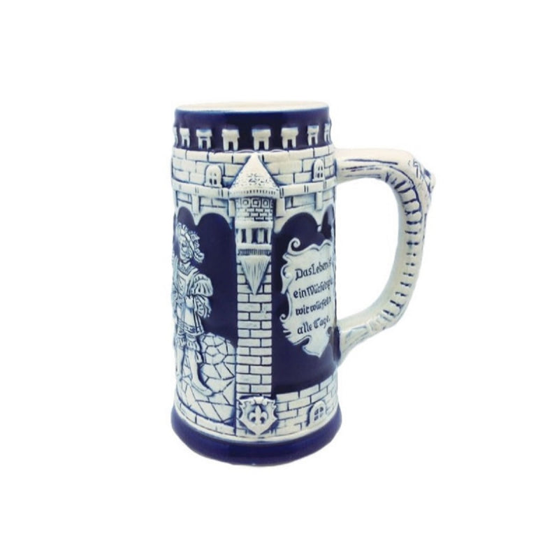 Beer Stein Germany Castle Cobalt Blue without metal Lid