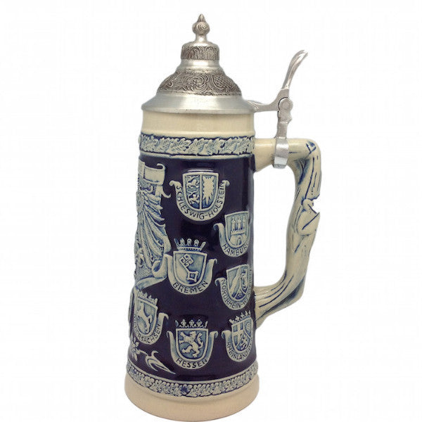 German Stein Coats of Arms Engraved w/Lid - OktoberfestHaus.com
 - 1