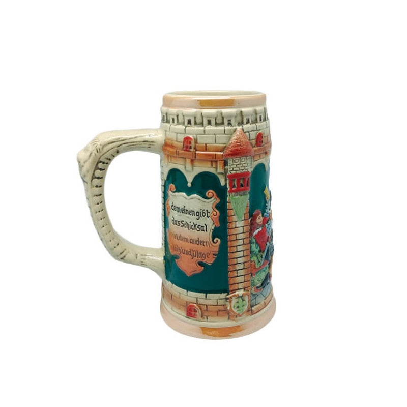 German Castle Engraved Beer Mug without Lid