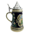 German Castle Engraved Ceramic Beer Stein w/Lid