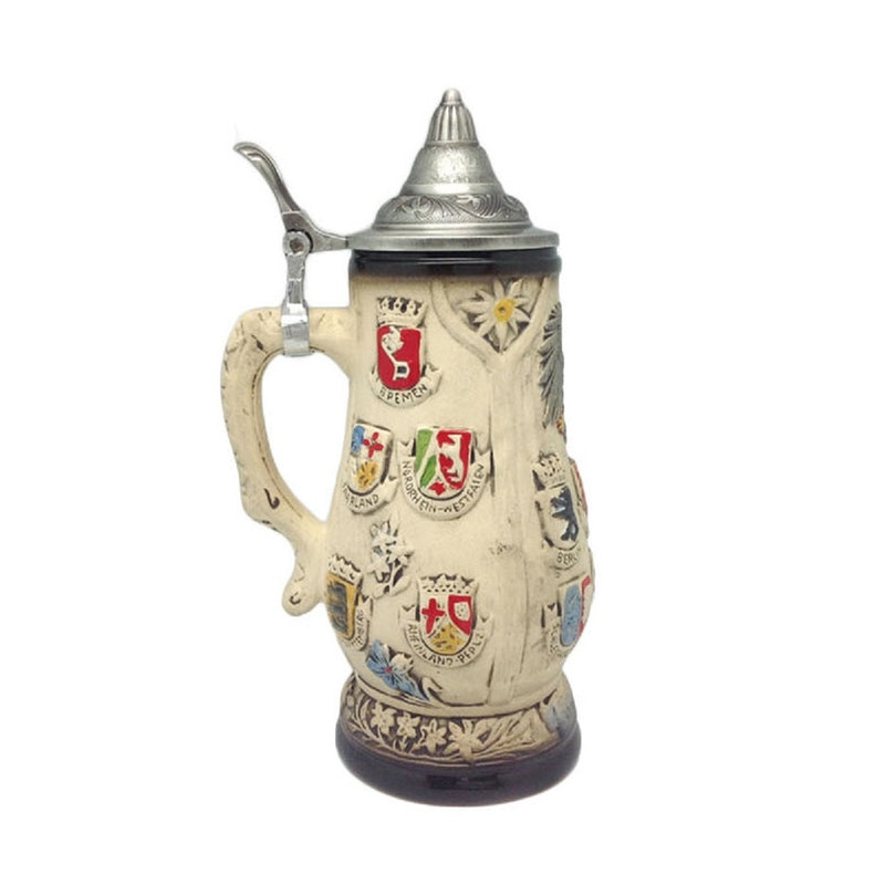 Edelweiss Ceramic Beer Stein w/ Lid