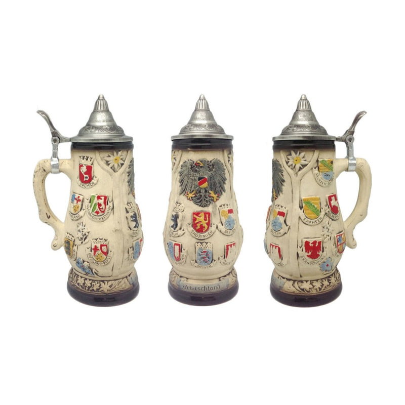 Edelweiss Ceramic Beer Stein w/ Lid