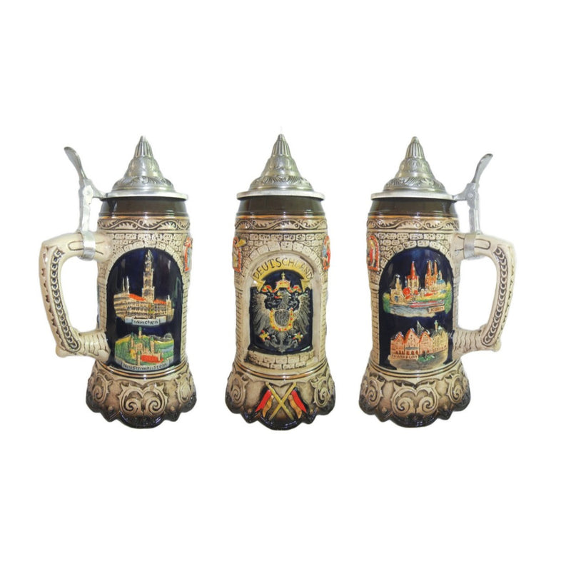 Scenic Germany Engraved Beer Stein with lid