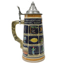 German Schnitzelbank Song .9L Lidded Beer Stein -2