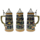 German Schnitzelbank Song .9L Lidded Beer Stein -5