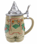German Lederhosen Beer Stein with Lid - OktoberfestHaus.com
 - 1