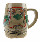 German Lederhosen Beer Stein without Lid - OktoberfestHaus.com
 - 1