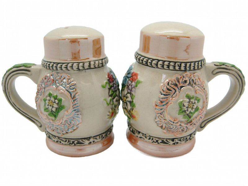 Engraved Beer Stein: Flowers Salt And Pepper Set - OktoberfestHaus.com
 - 1