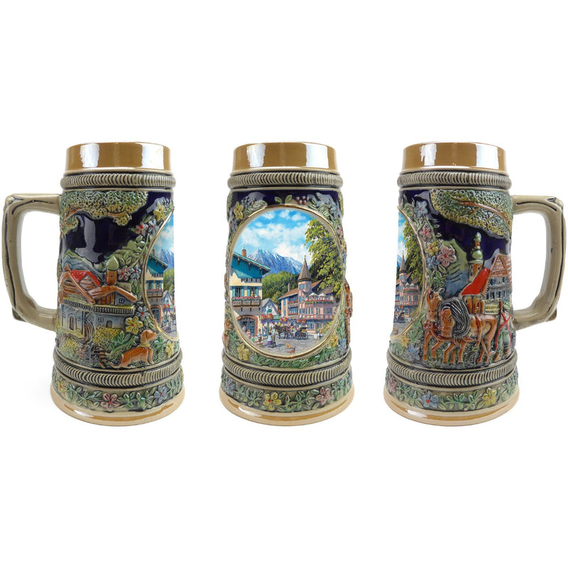 Germanic Summer .5 Liter Embossed Ceramic Beer Stein