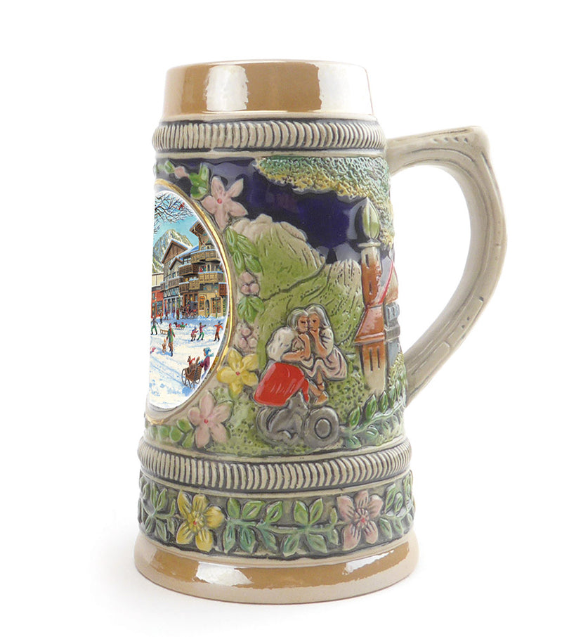 Germanic Winter Ceramic Shot Beer Stein Collectible