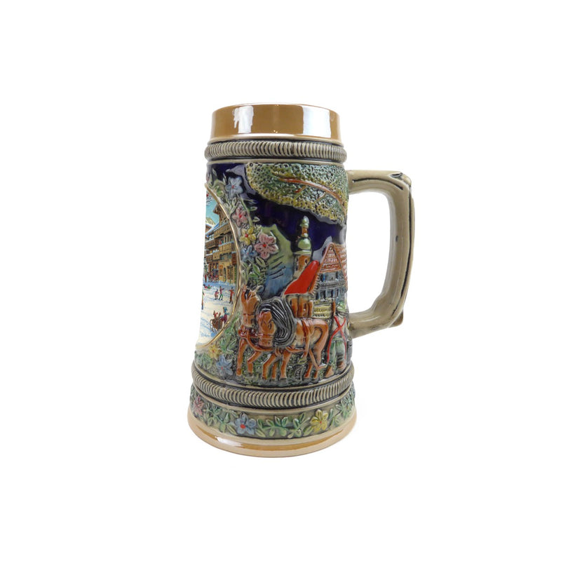 Germanic Winter .5 Liter Embossed Ceramic Beer Stein