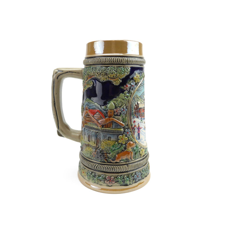 Germanic Winter .5 Liter Embossed Ceramic Beer Stein