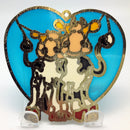 Blue Heart Shaped Sun Catcher with Cuddling Cows - OktoberfestHaus.com
 - 2