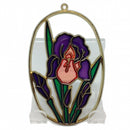 Oval Sun Catcher with Purple Iris - OktoberfestHaus.com
 - 1