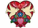 Red Heart Shaped Sun Catcher with Kissing Lovebirds - OktoberfestHaus.com
 - 1