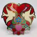 Red Heart Shaped Sun Catcher with Kissing Lovebirds - OktoberfestHaus.com
 - 2