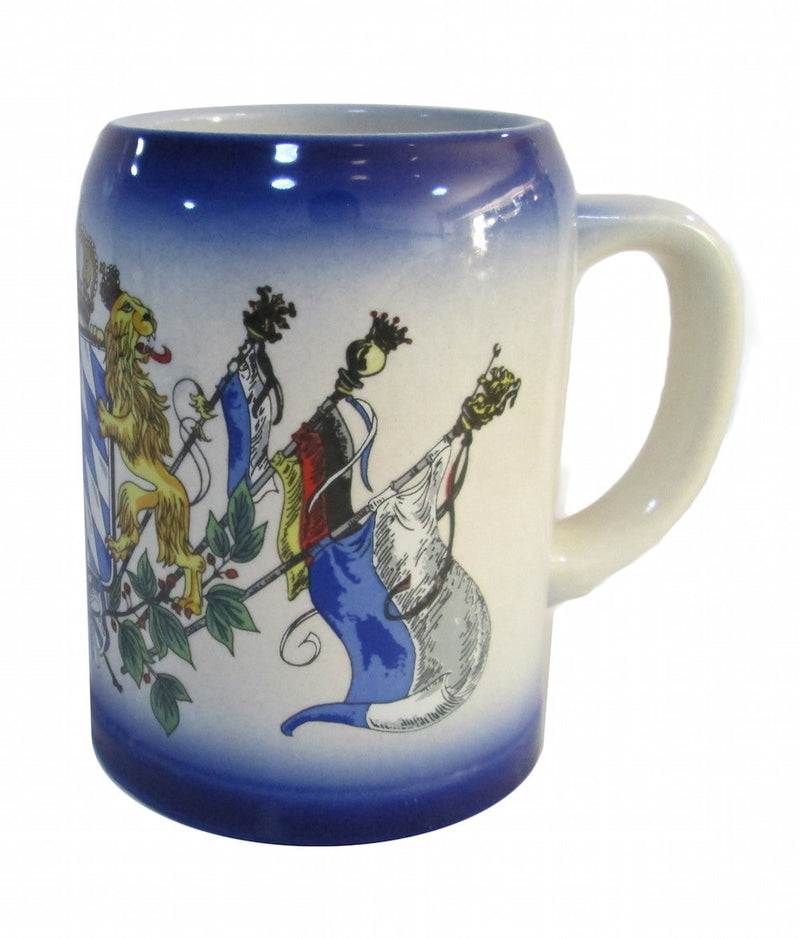 Beer Stein Blue Stoneware .75 Liter - OktoberfestHaus.com
