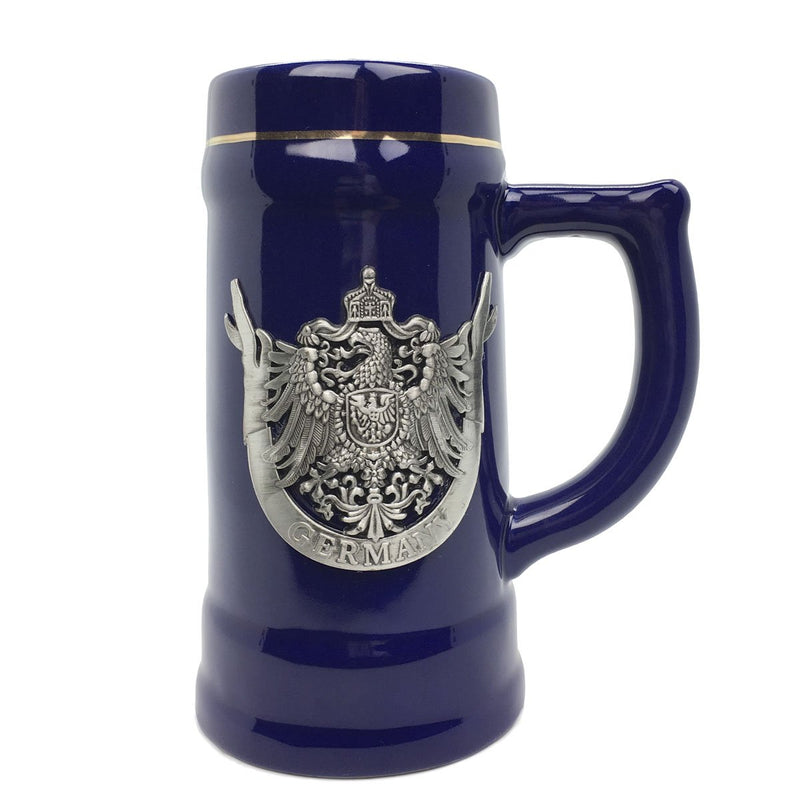 Eagle of Germany .75L Drinking Stein Cobalt Medallion