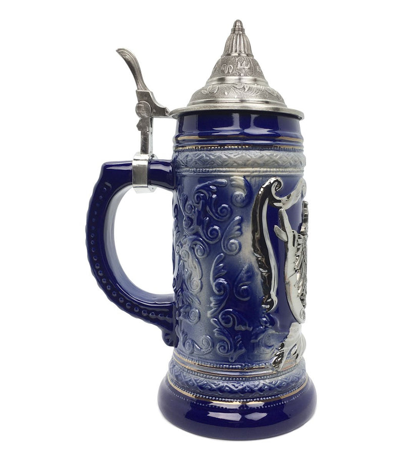 .75L Eagle Metal Medallion Engraved Drinking Mug with Metal Lid