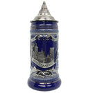 German Village Medallion .75L Engraved Stein Beer Cup with Lid
