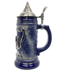 German Village Medallion .75L Engraved Stein Beer Cup with Lid