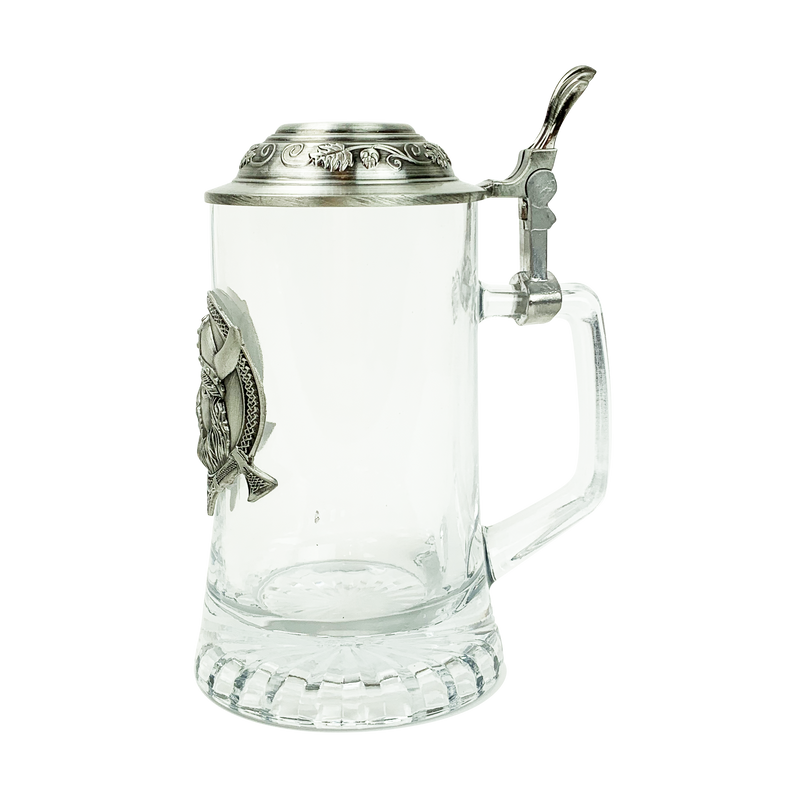 Glass Lidded Mug Viking Medallion Glass .5L