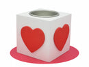 German Gift Idea Square Heart Votive White - OktoberfestHaus.com
