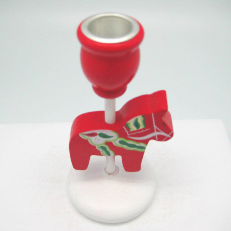 Swedish Dala Horse Wood Candle Holder Decorated - OktoberfestHaus.com
 - 2