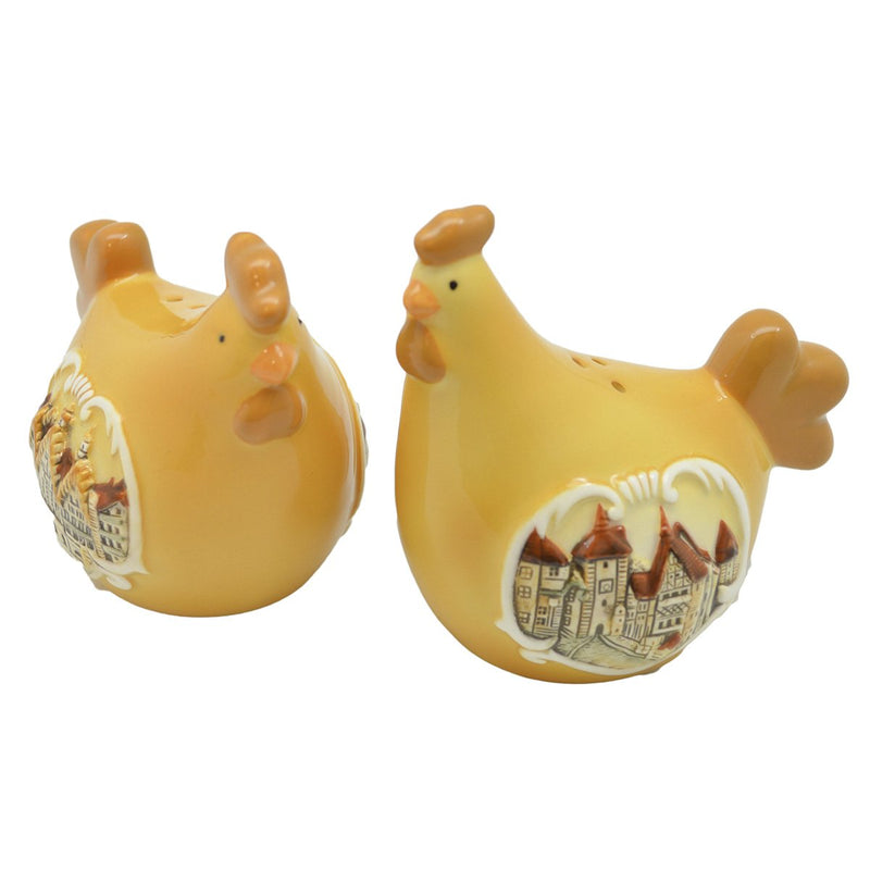 European Themed Ceramic Chicken Salt & Pepper Set -1