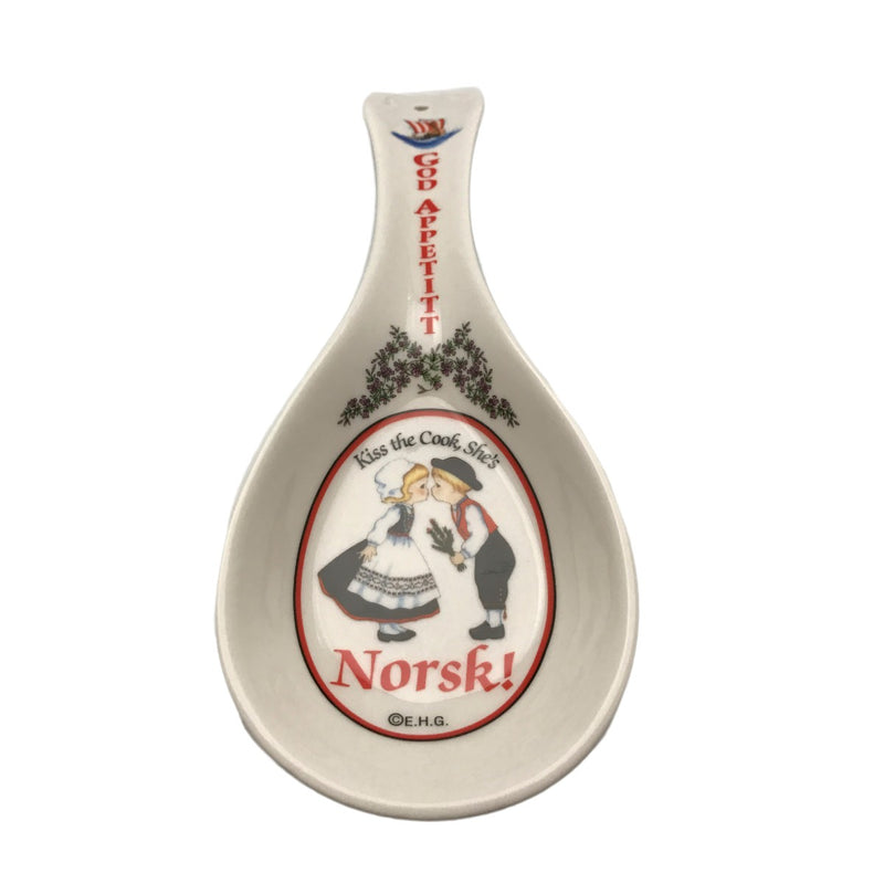 Decorative Spoon Rest Norwegian Gift (God Appetitt)