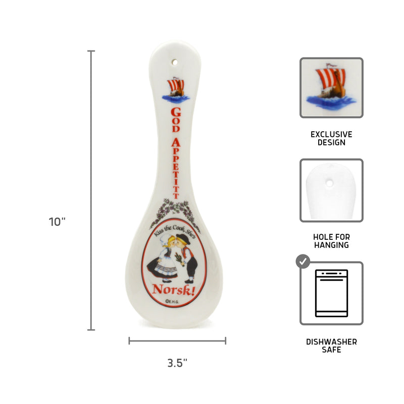Decorative Spoon Rest Norwegian Gift (God Appetitt)