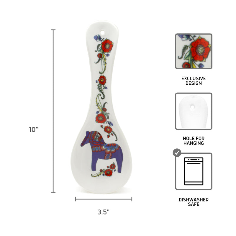 Decorative Spoon Rests Blue Swedish Dala Horse