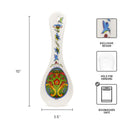 Spoon Rest Gift: Green Rosemaling