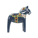 Blue Swedish Dala Horse Wood Figurine 2.75"